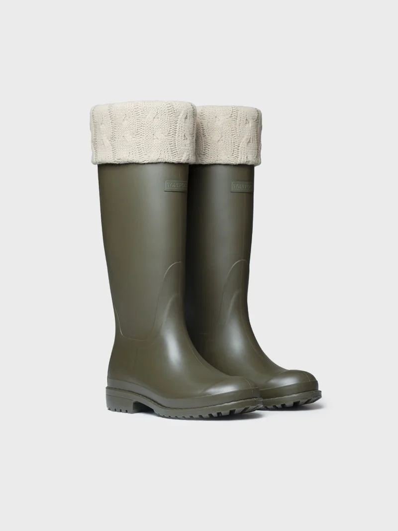 Bota de agua alta con calcetín de punto para mujer | PUIGMAL