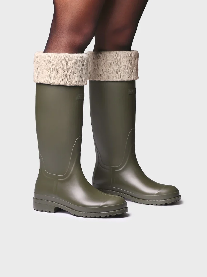 Bota de agua alta con calcetín de punto para mujer | PUIGMAL