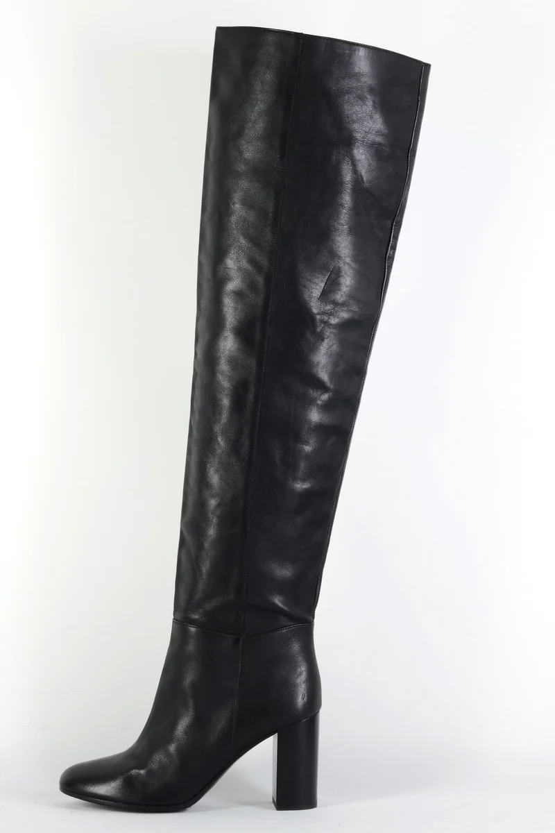 Overknees Leder schwarz