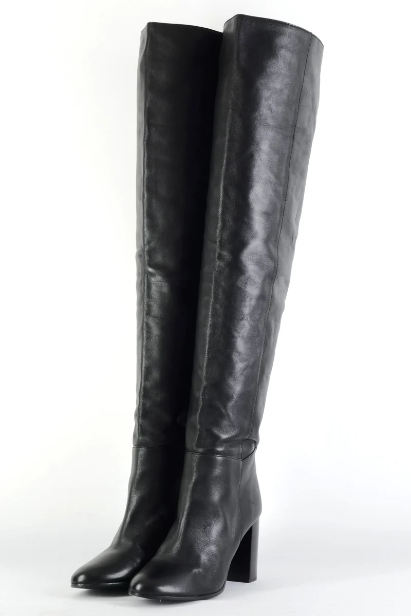 Overknees Leder schwarz