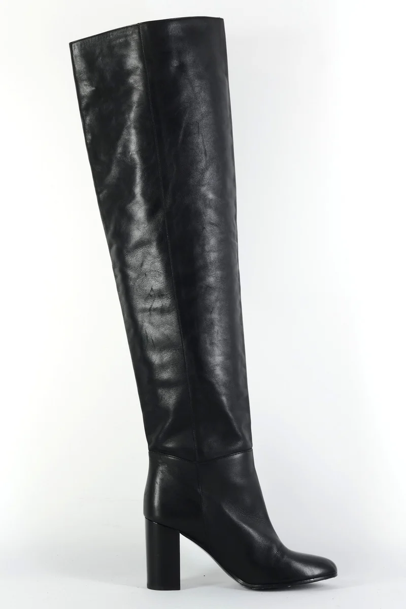 Overknees Leder schwarz