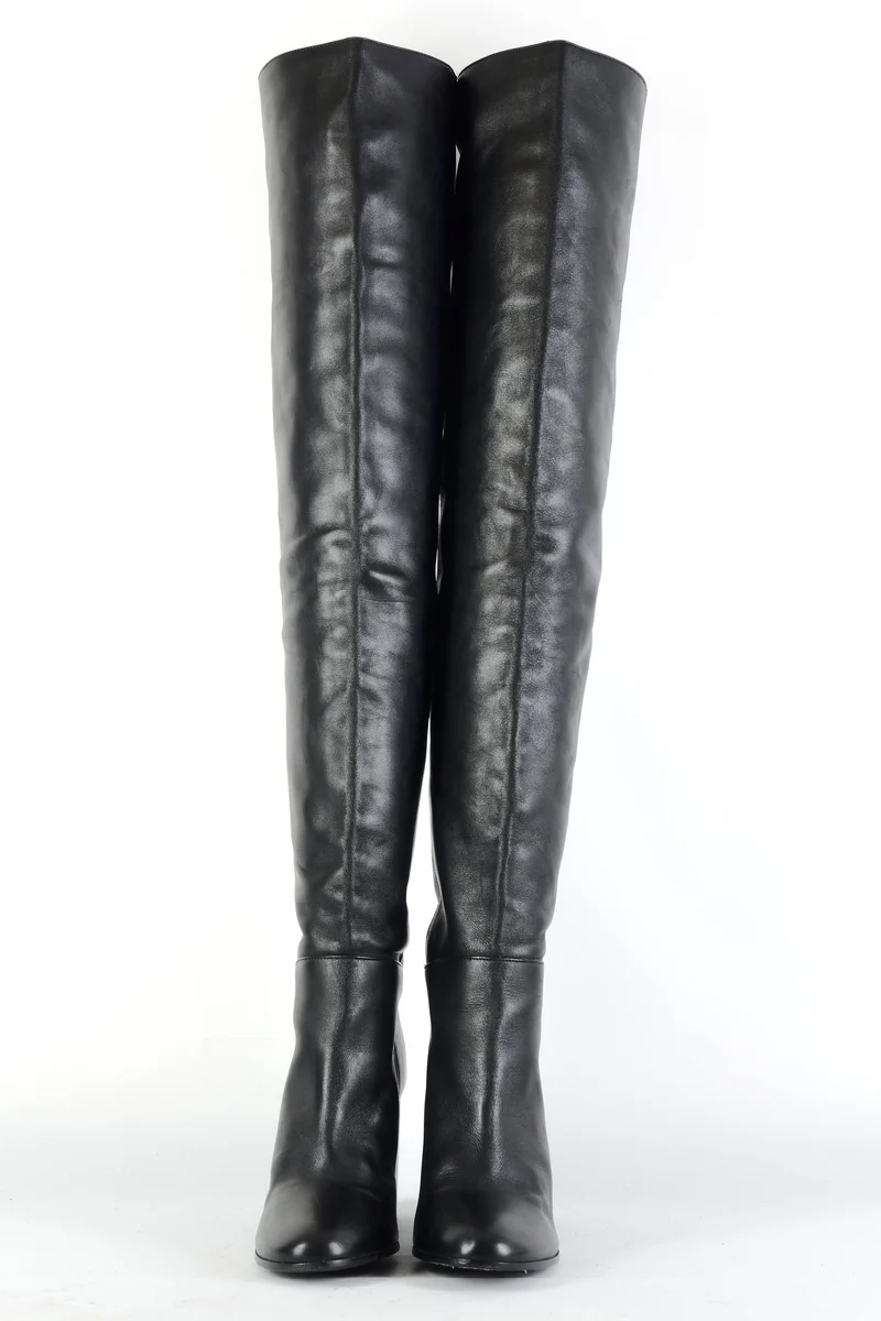 Overknees Leder schwarz