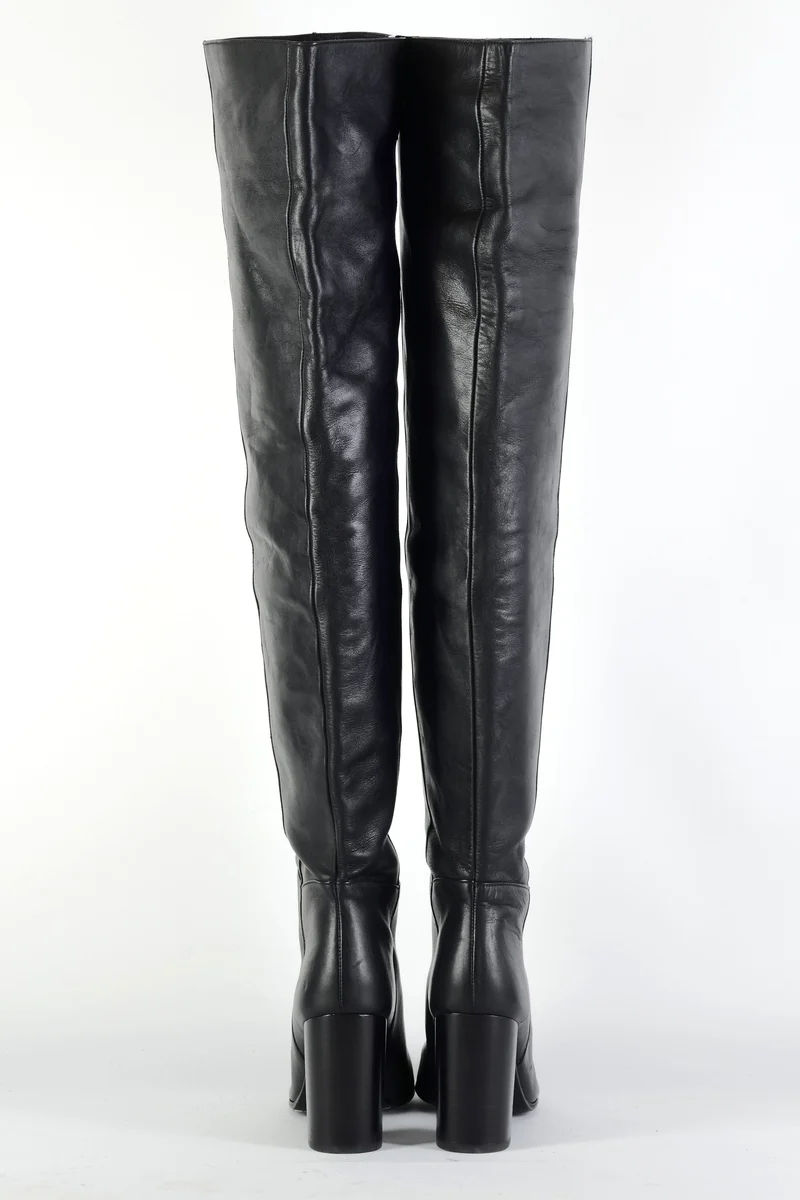 Overknees Leder schwarz