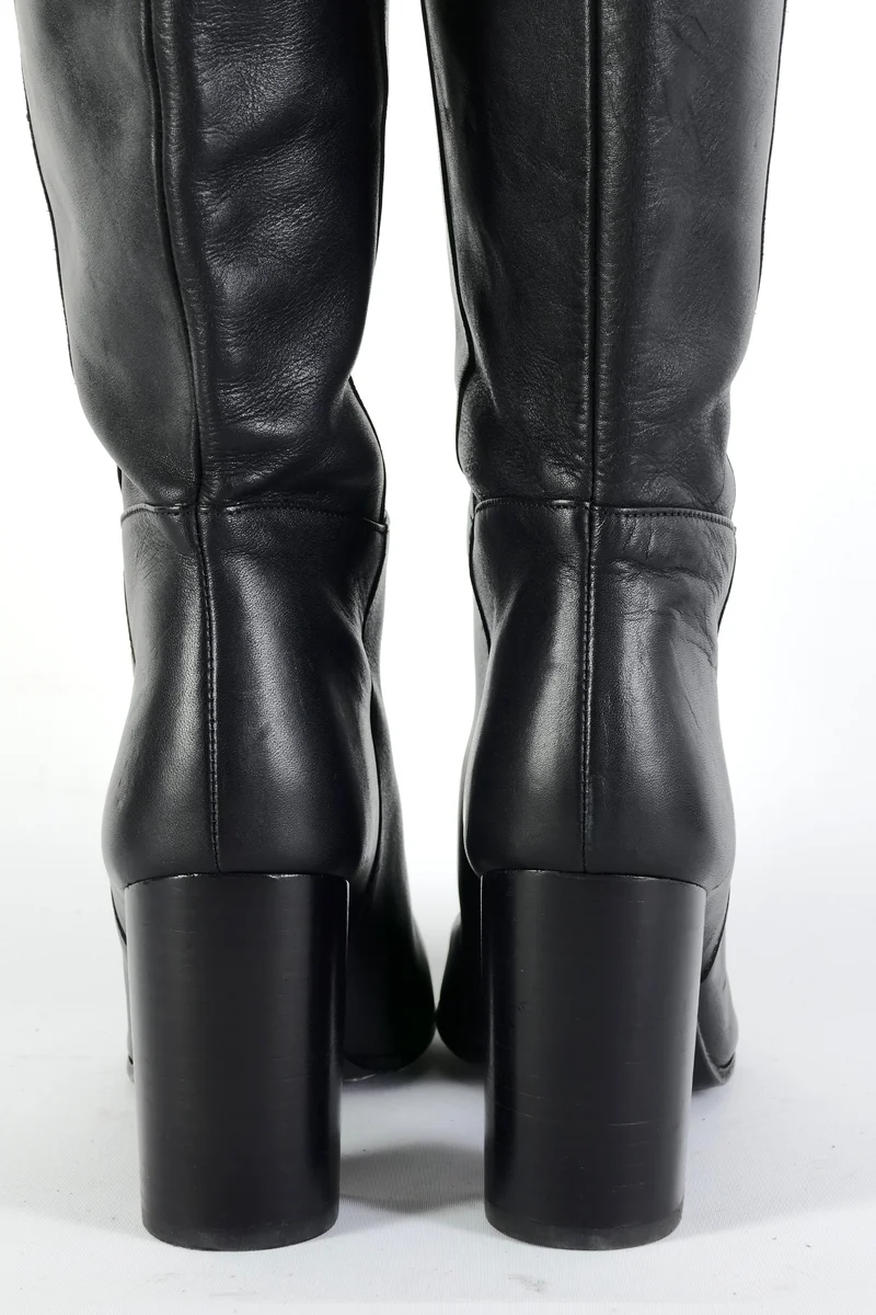 Overknees Leder schwarz