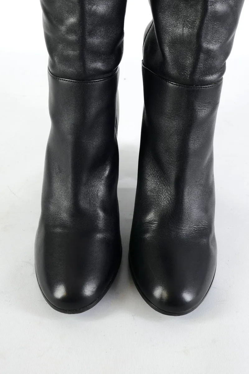 Overknees Leder schwarz