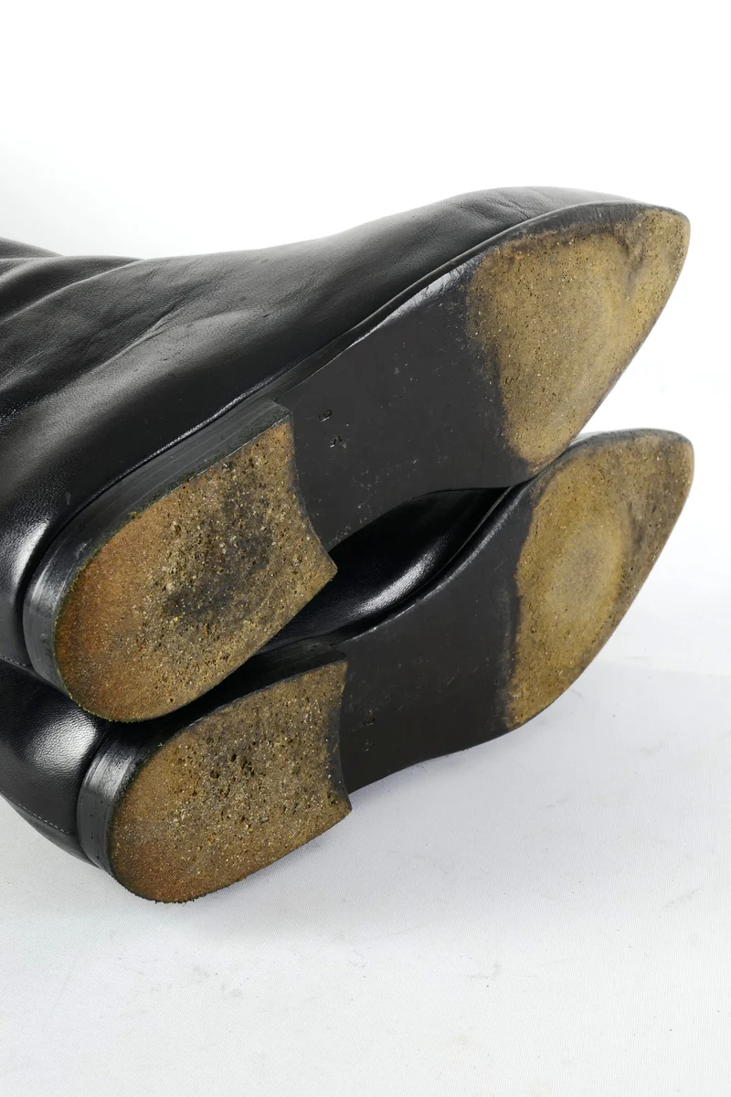 Vintage-Stiefel Leder schwarz