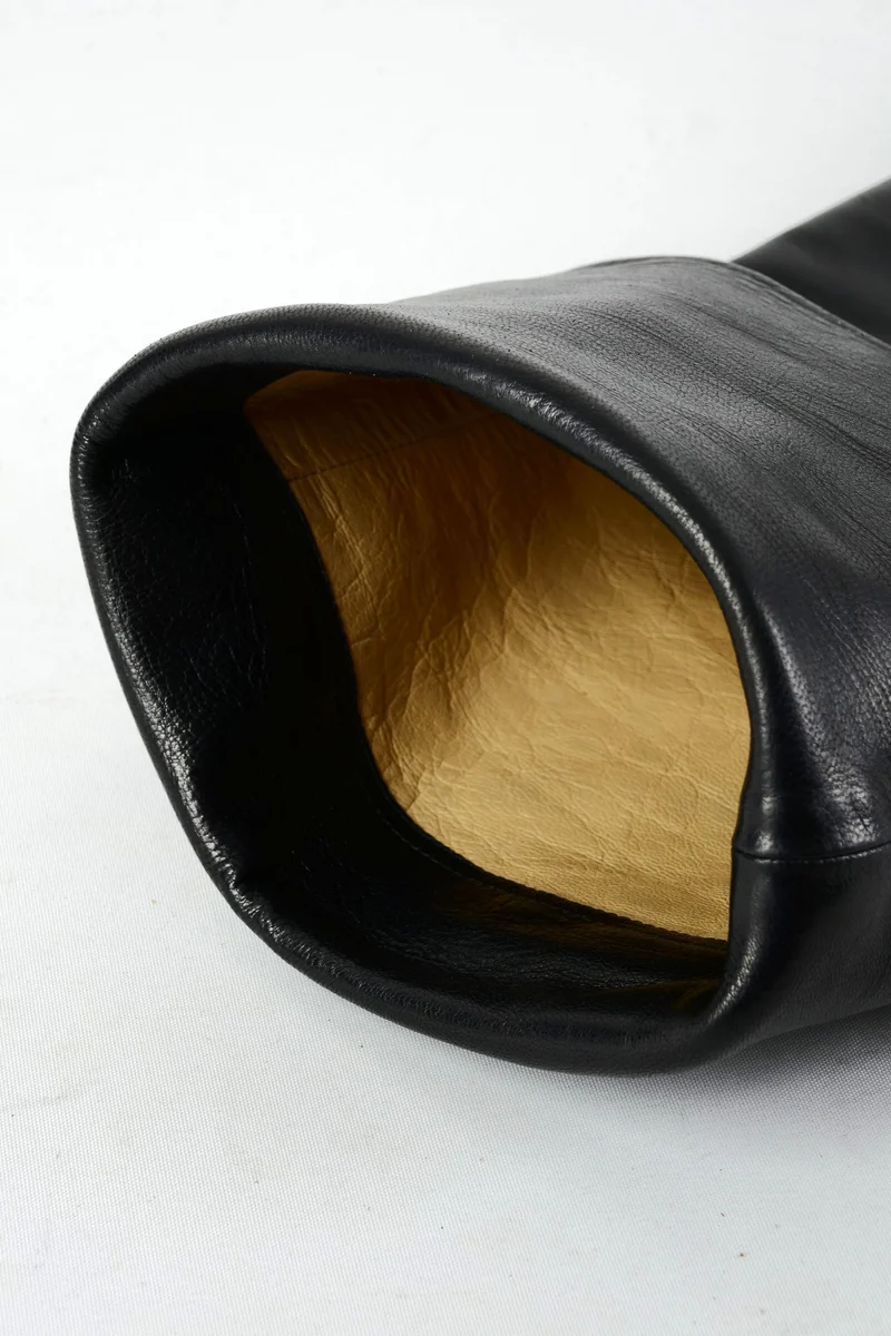 Vintage-Stiefel Leder schwarz