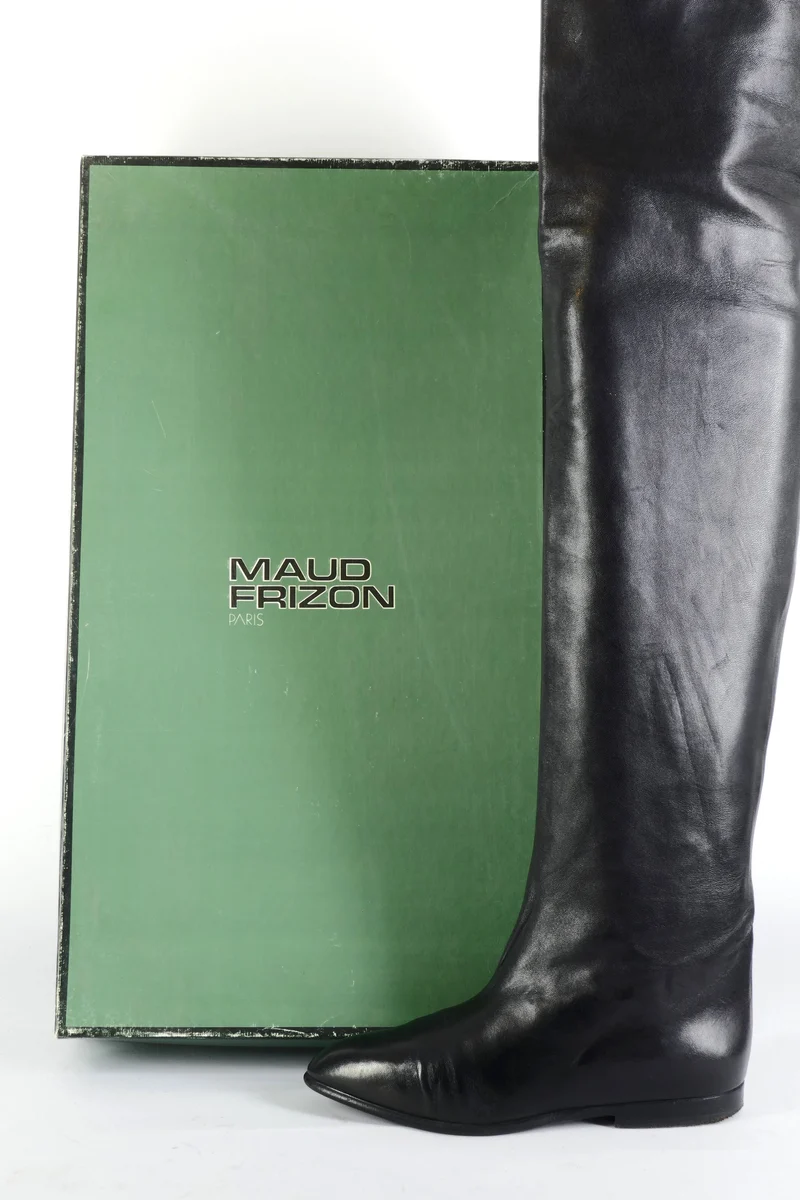 Vintage-Stiefel Leder schwarz