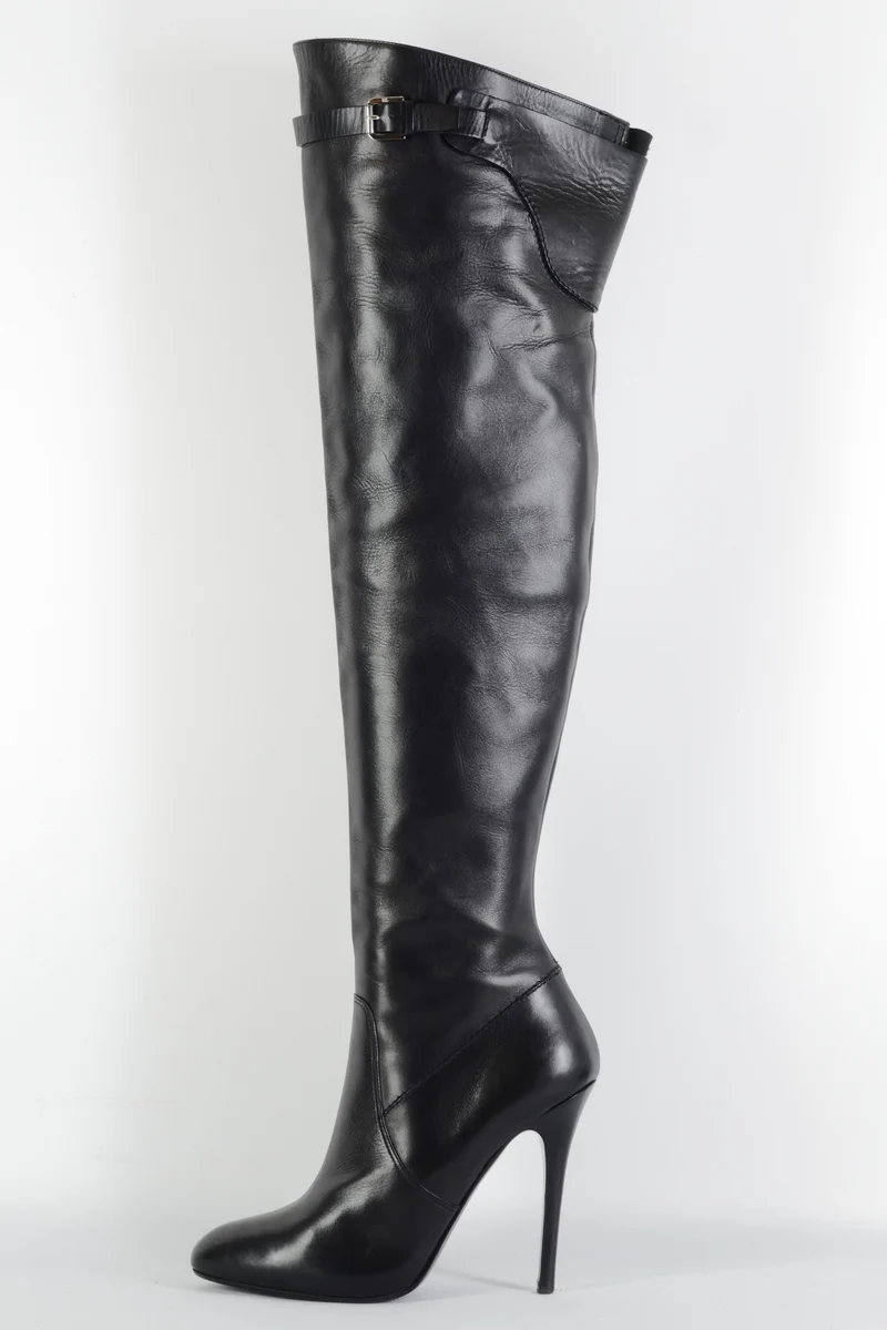 Overknees Leder schwarz