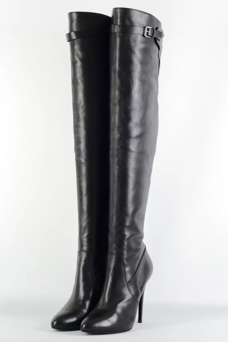 Overknees Leder schwarz