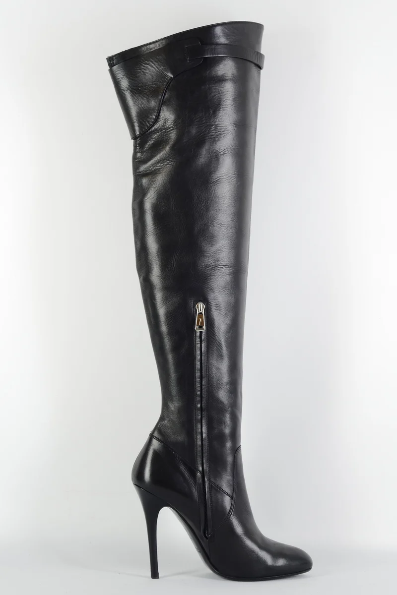 Overknees Leder schwarz
