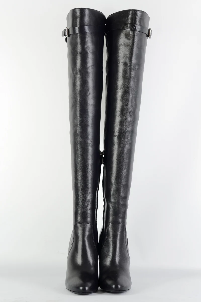 Overknees Leder schwarz