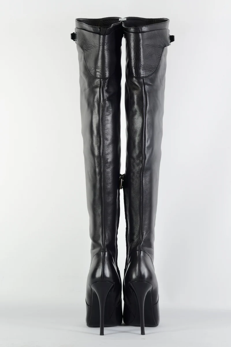 Overknees Leder schwarz
