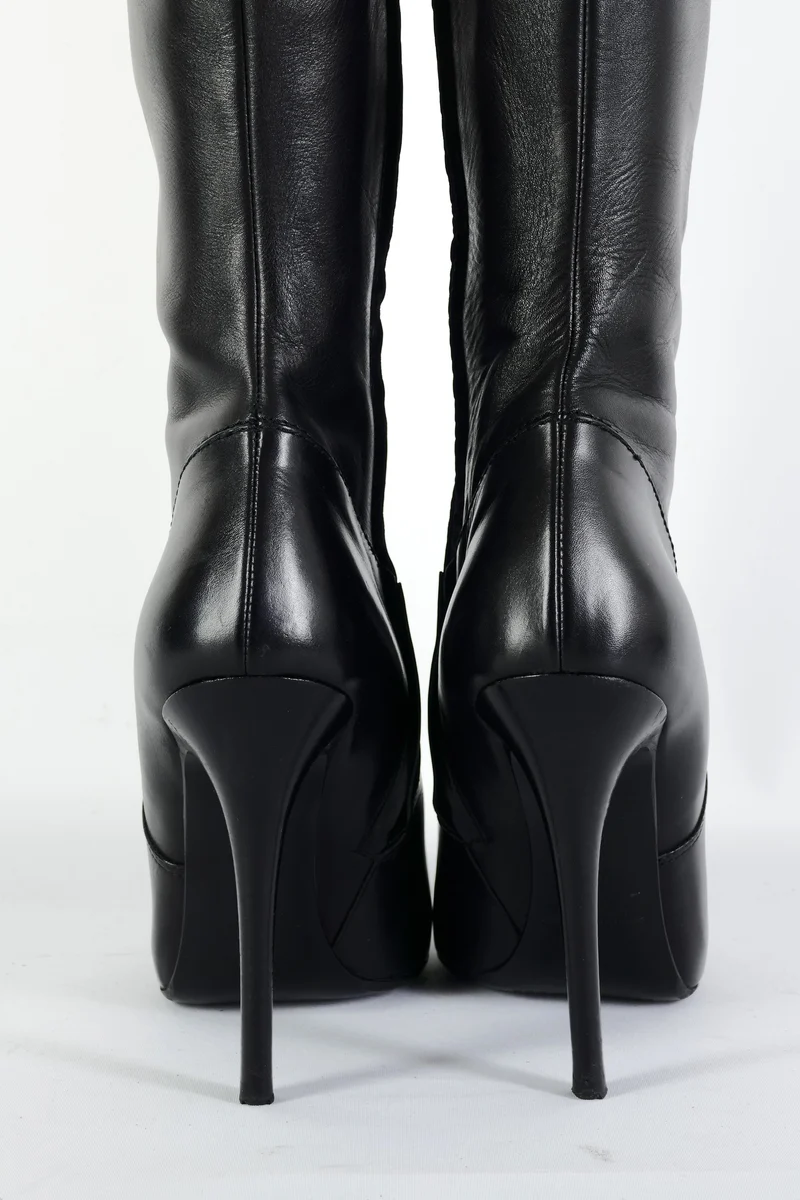 Overknees Leder schwarz