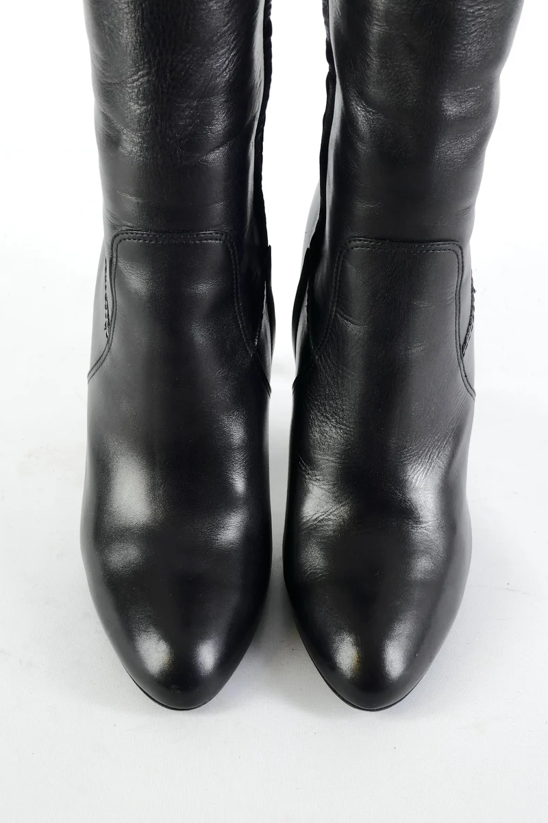 Overknees Leder schwarz