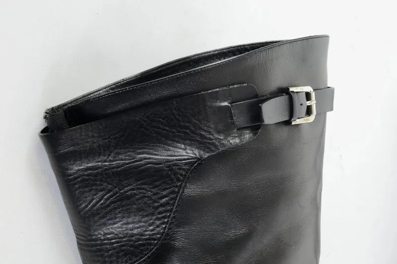 Overknees Leder schwarz