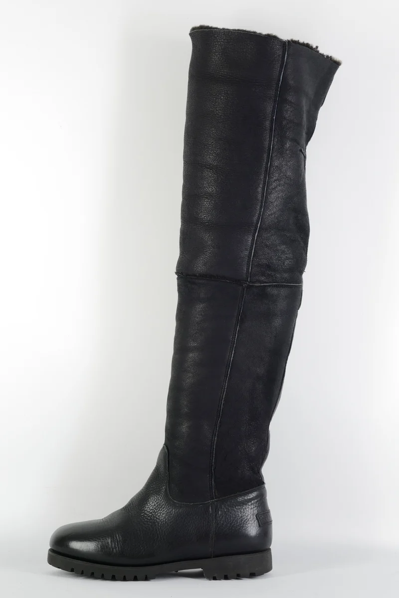 Overknees Leder schwarz
