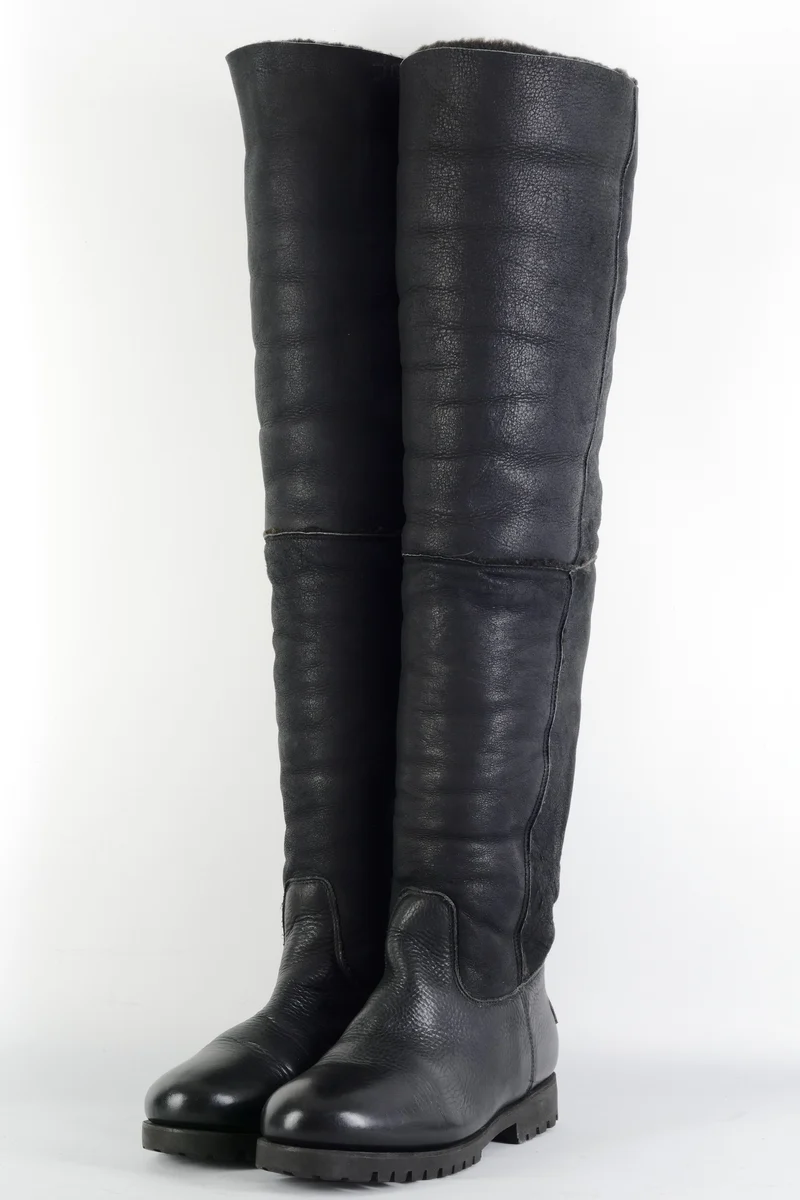 Overknees Leder schwarz