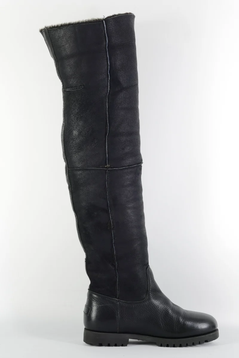 Overknees Leder schwarz