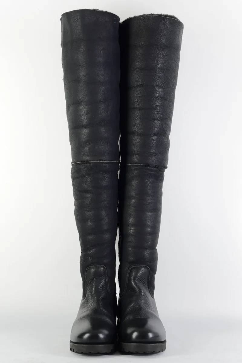 Overknees Leder schwarz