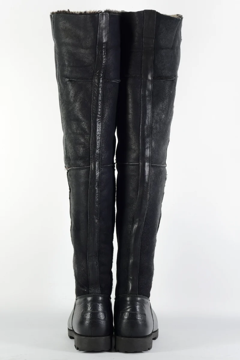 Overknees Leder schwarz