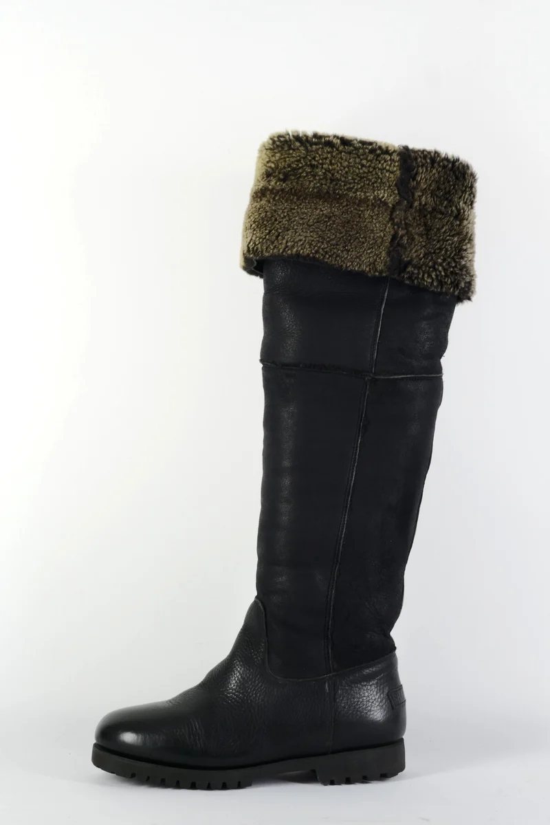Overknees Leder schwarz