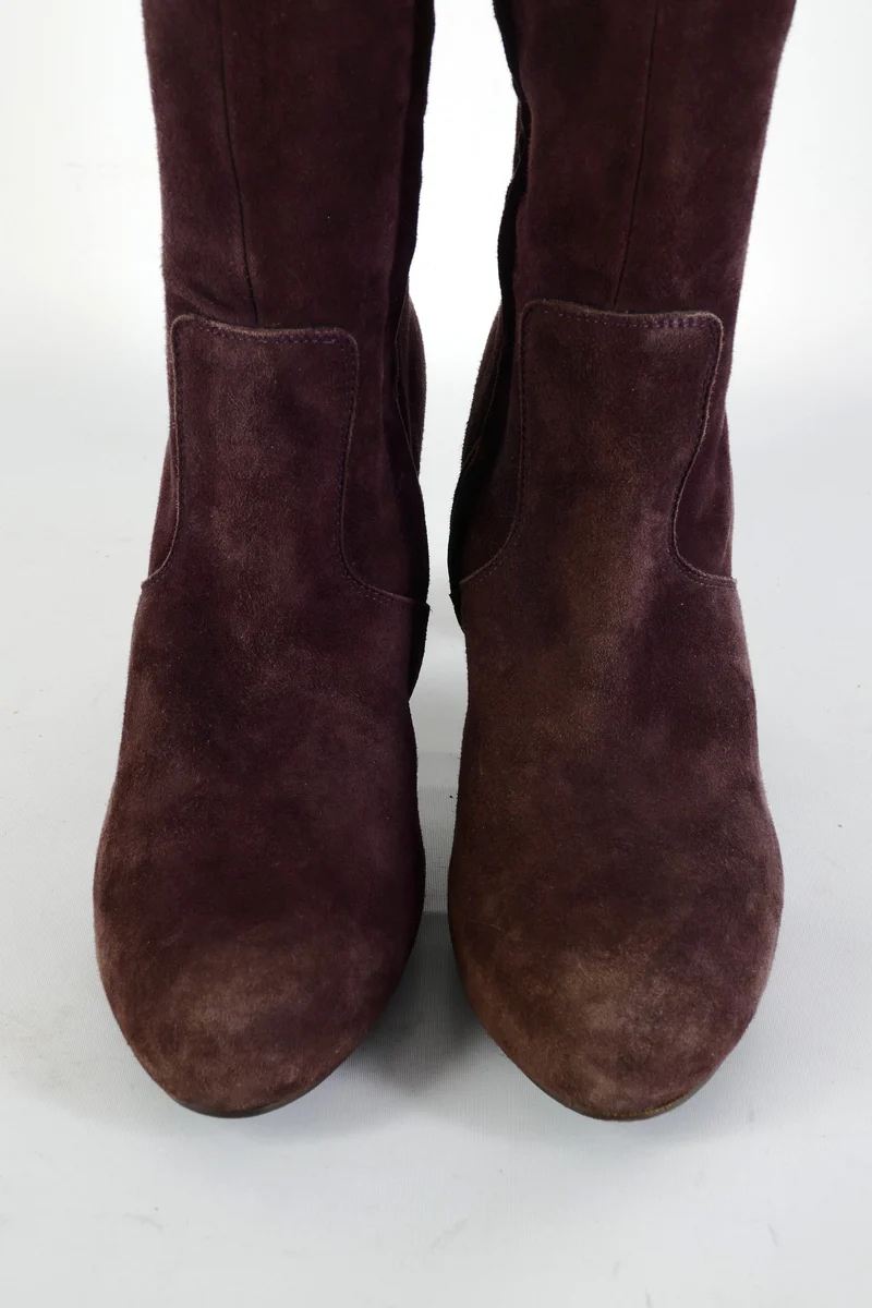 Overknees Wildleder bordeaux