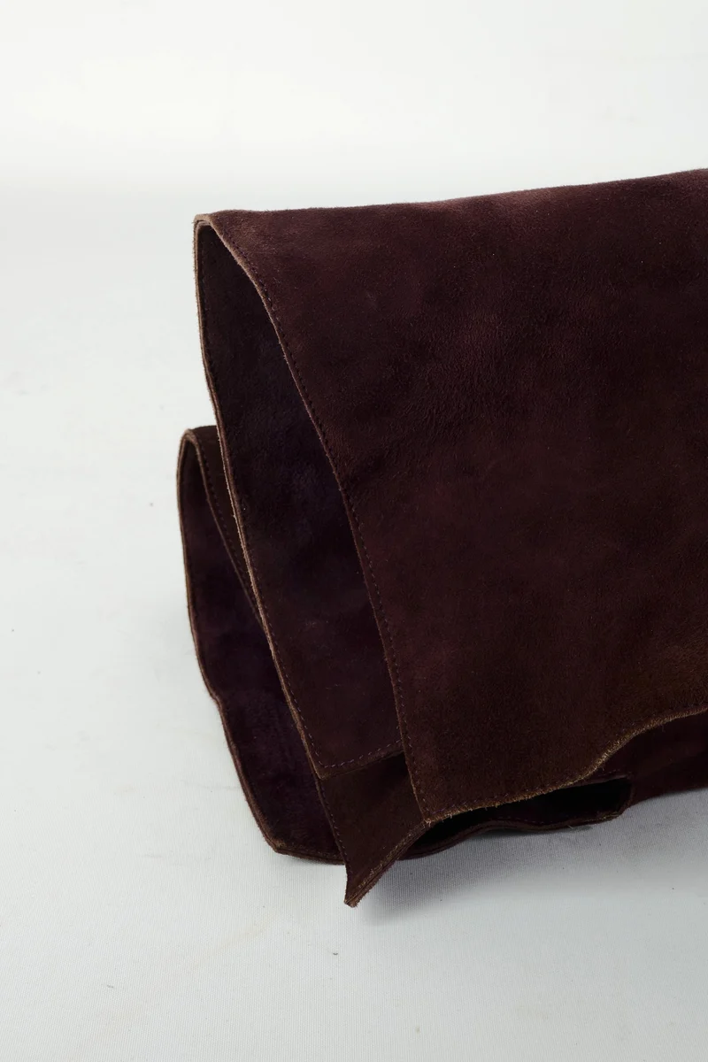 Overknees Wildleder bordeaux