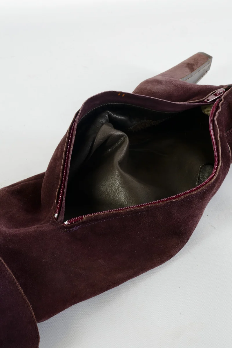 Overknees Wildleder bordeaux