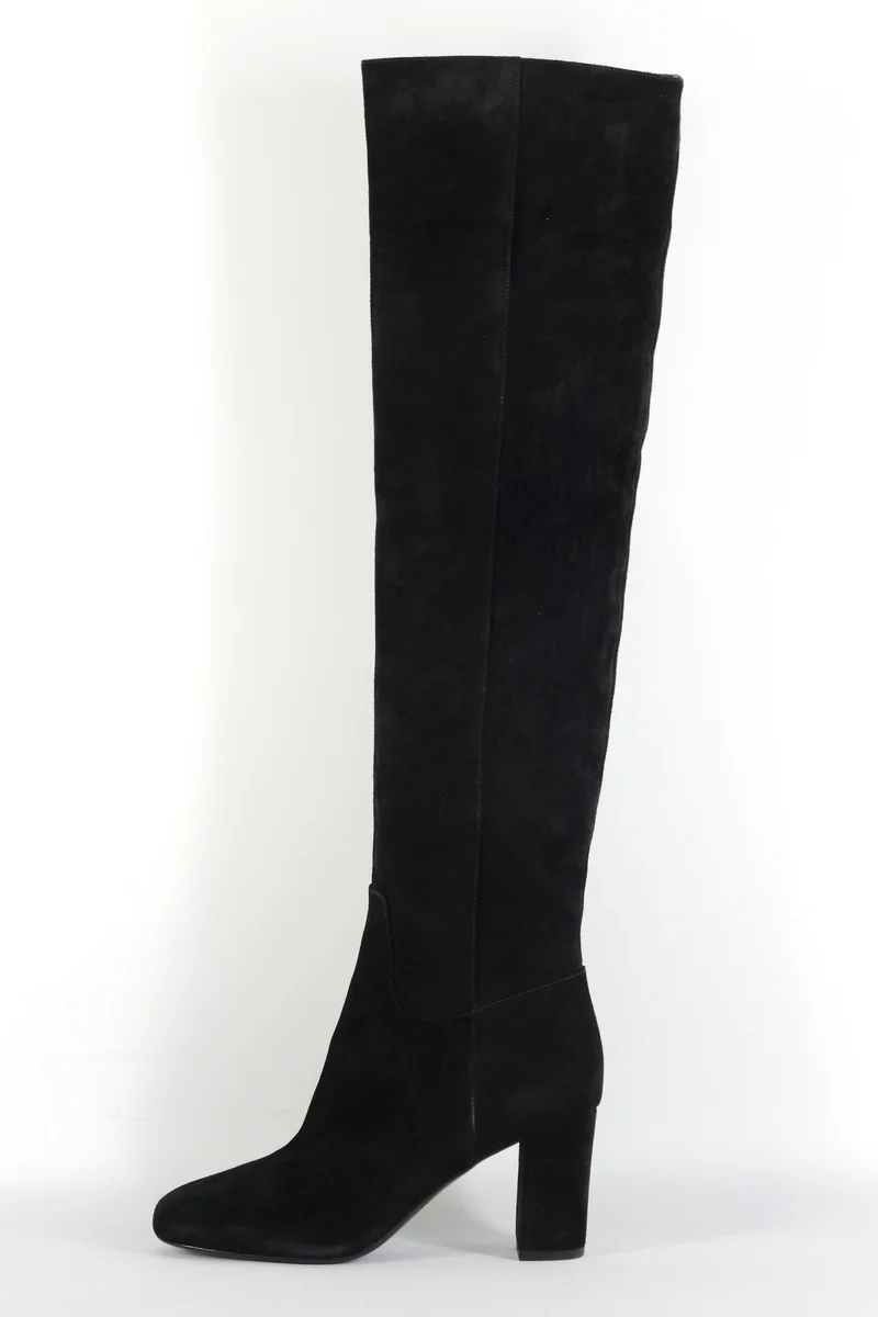 Hohe Stiefel Wildleder schwarz
