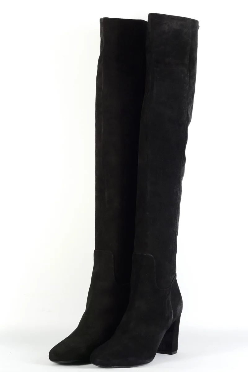 Hohe Stiefel Wildleder schwarz