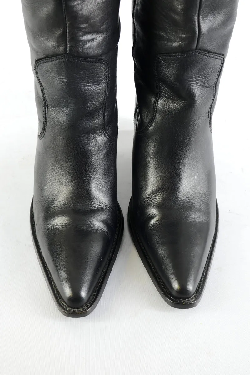 Stiefel Leder schwarz