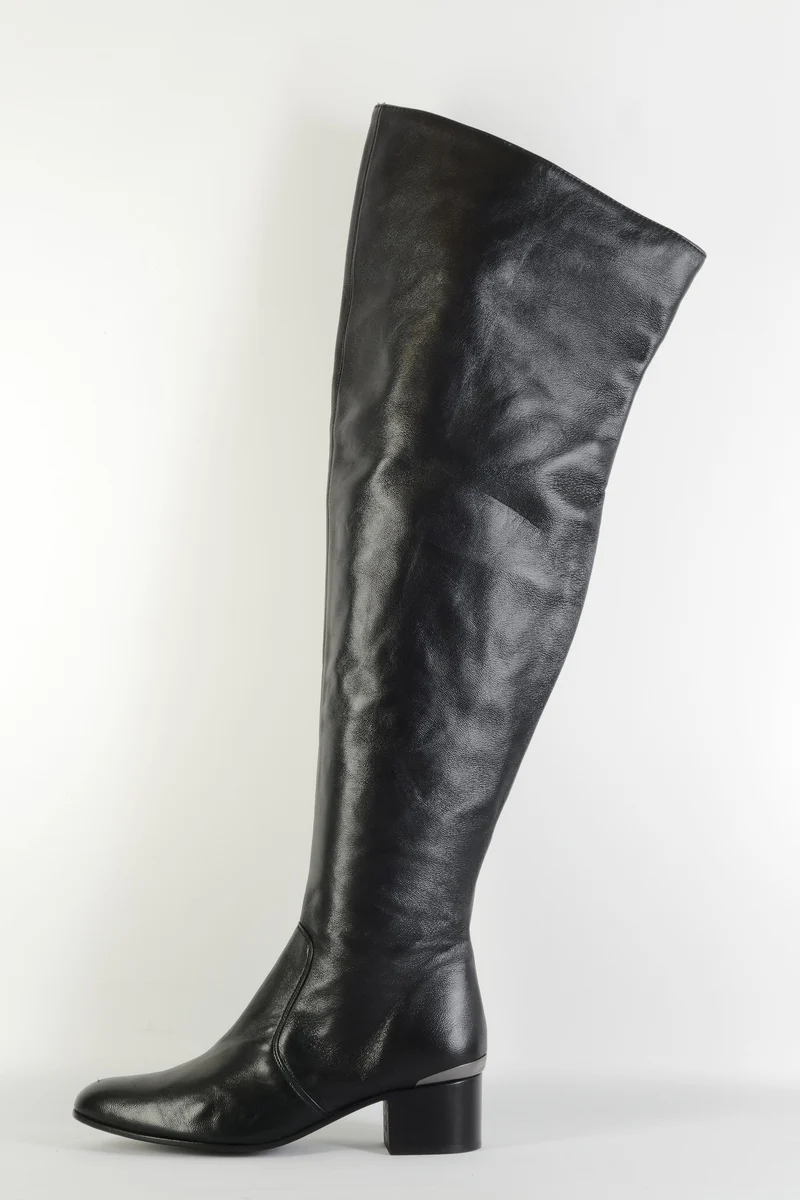 Overknees Leder schwarz