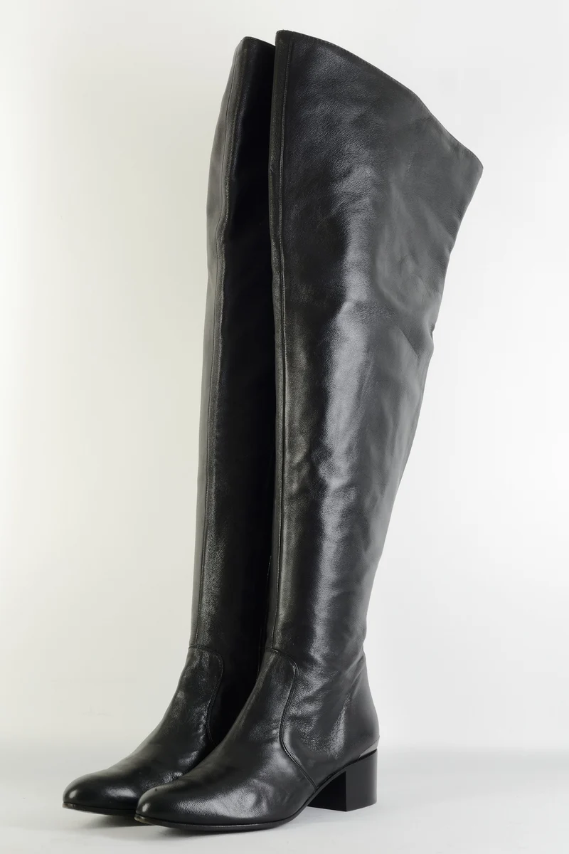 Overknees Leder schwarz