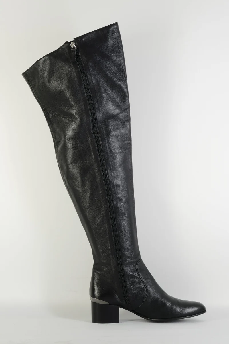 Overknees Leder schwarz