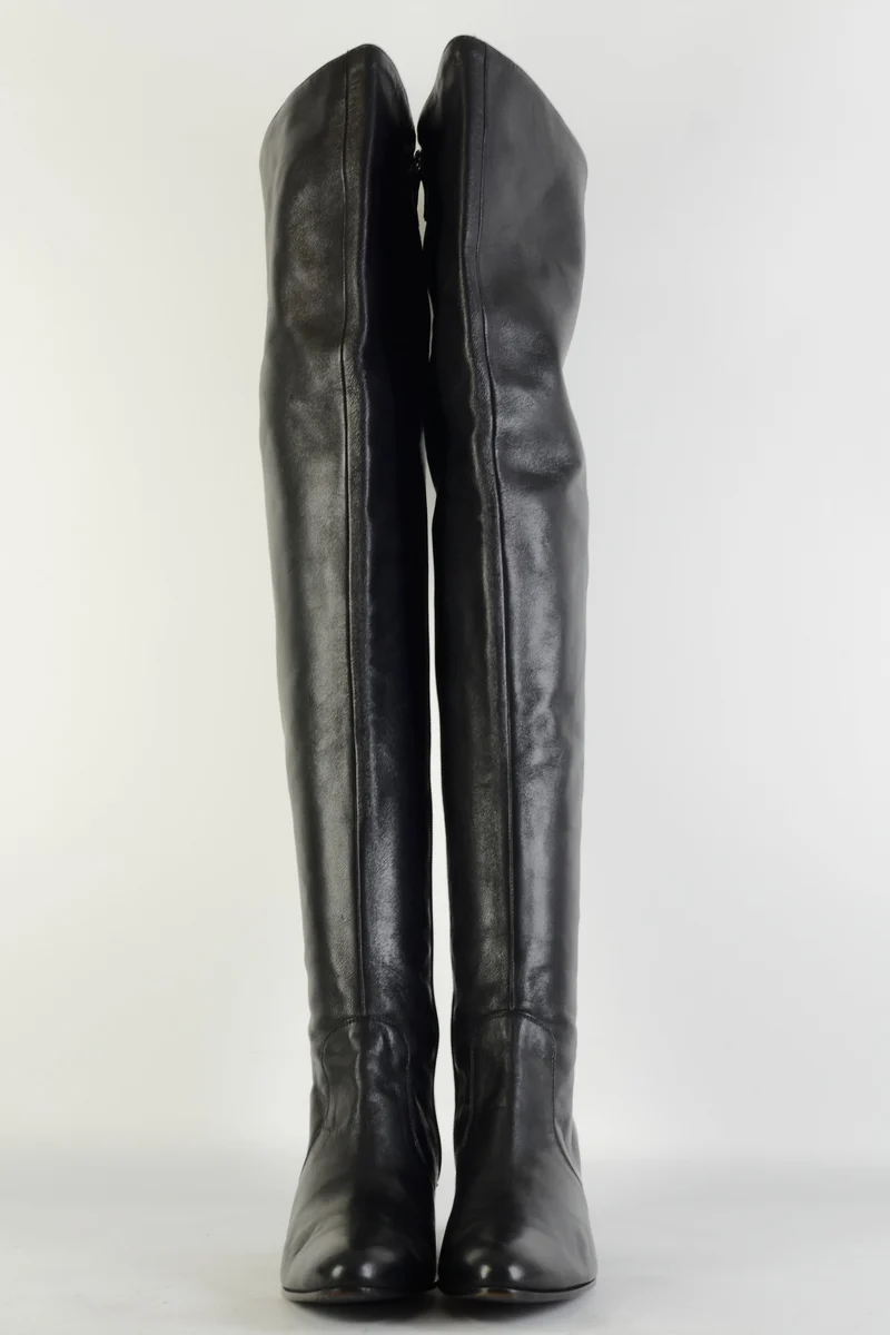 Overknees Leder schwarz