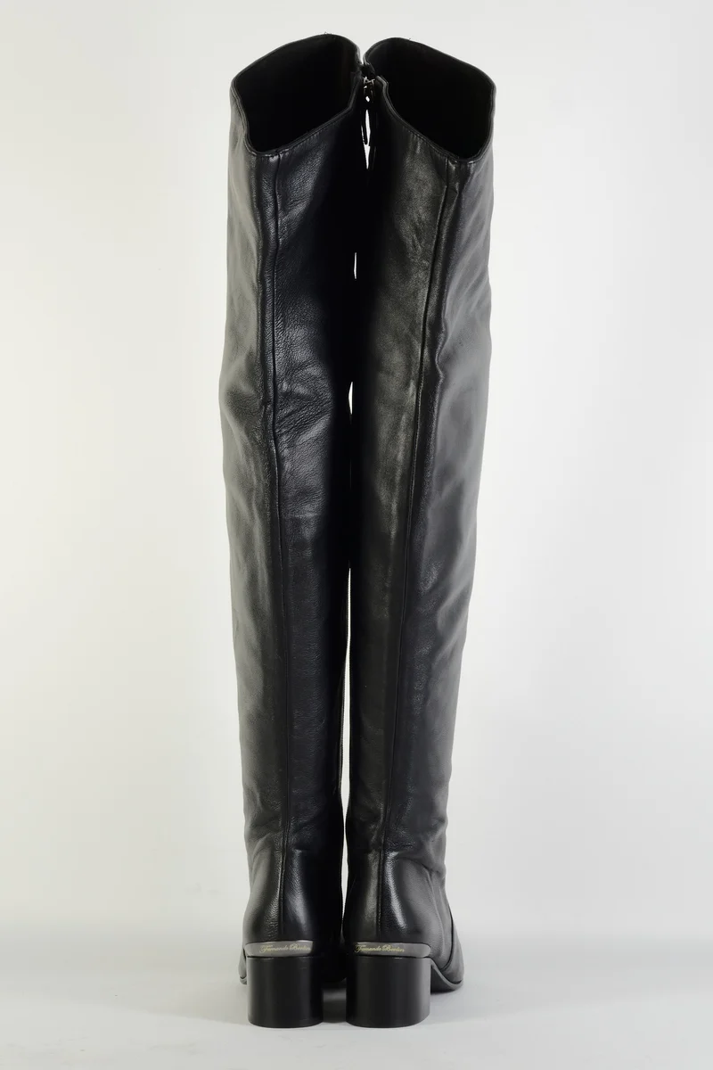 Overknees Leder schwarz