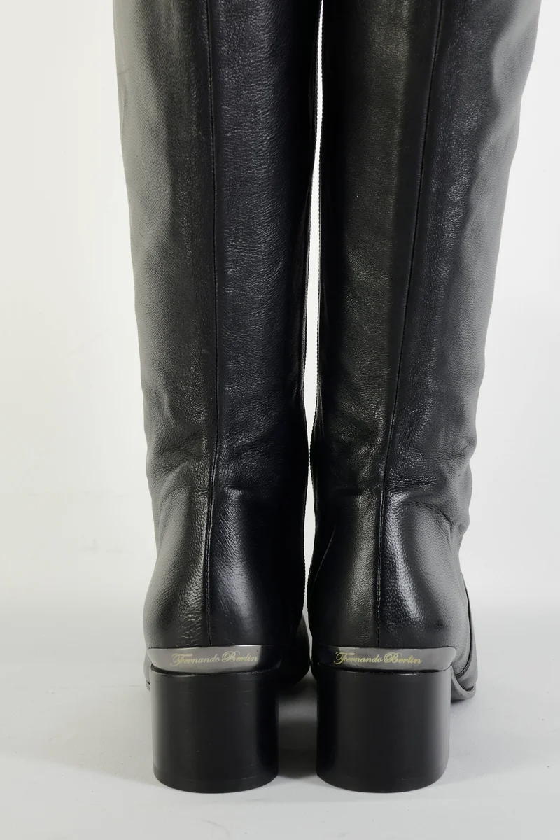 Overknees Leder schwarz