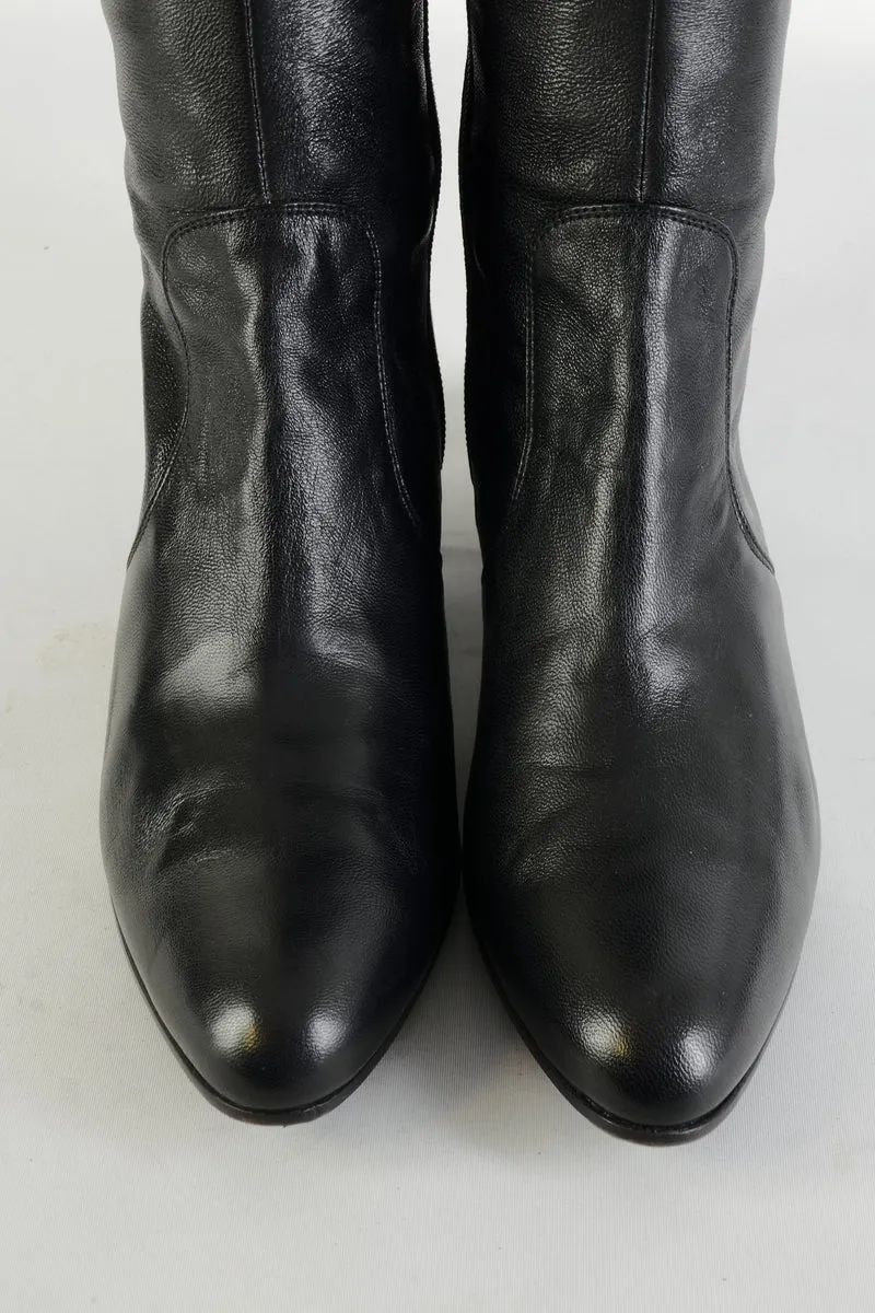 Overknees Leder schwarz