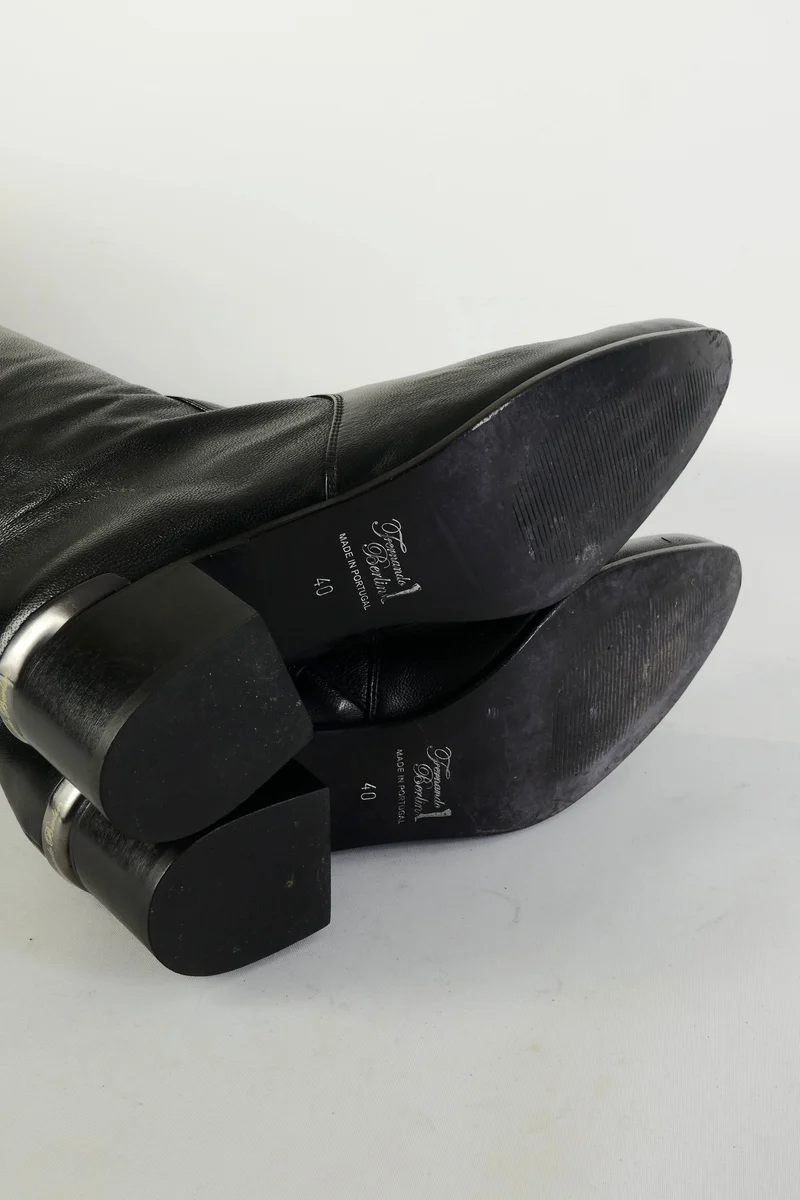 Overknees Leder schwarz