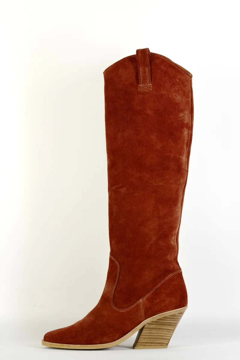 Stiefel Wildleder rotbraun
