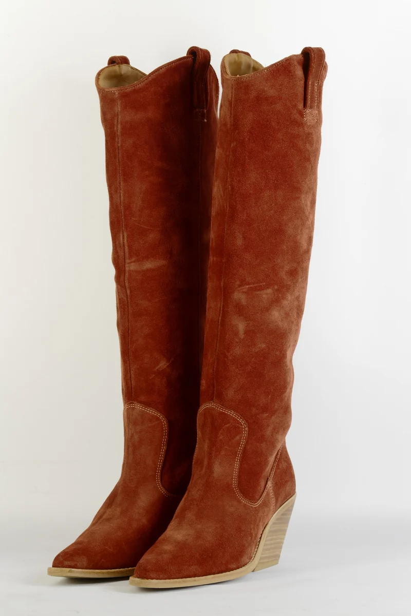 Stiefel Wildleder rotbraun