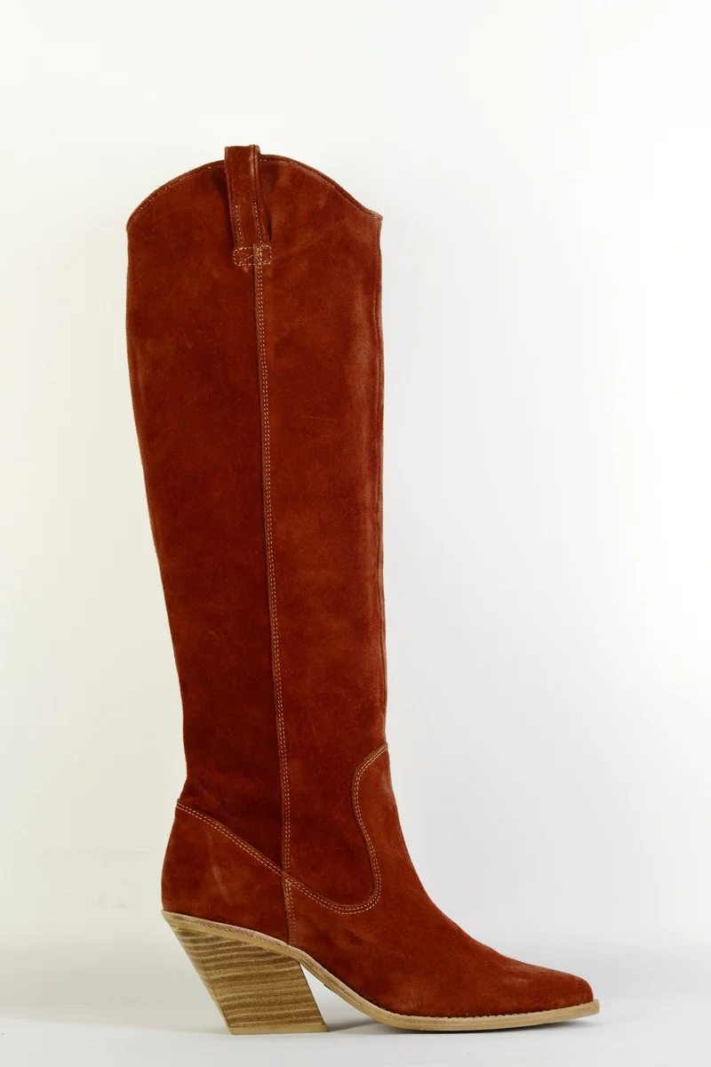 Stiefel Wildleder rotbraun
