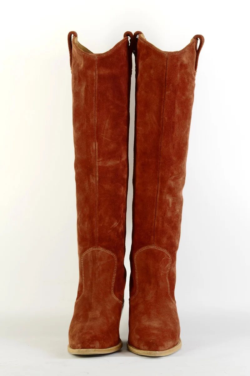 Stiefel Wildleder rotbraun