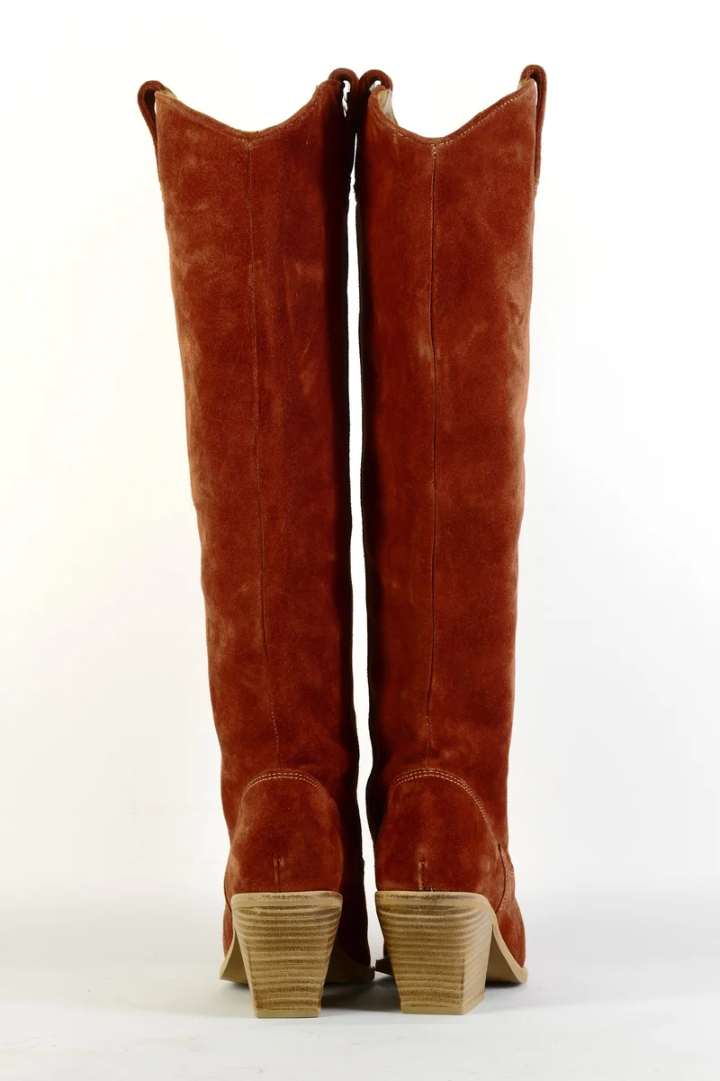 Stiefel Wildleder rotbraun