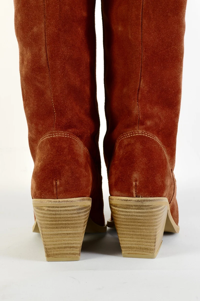 Stiefel Wildleder rotbraun