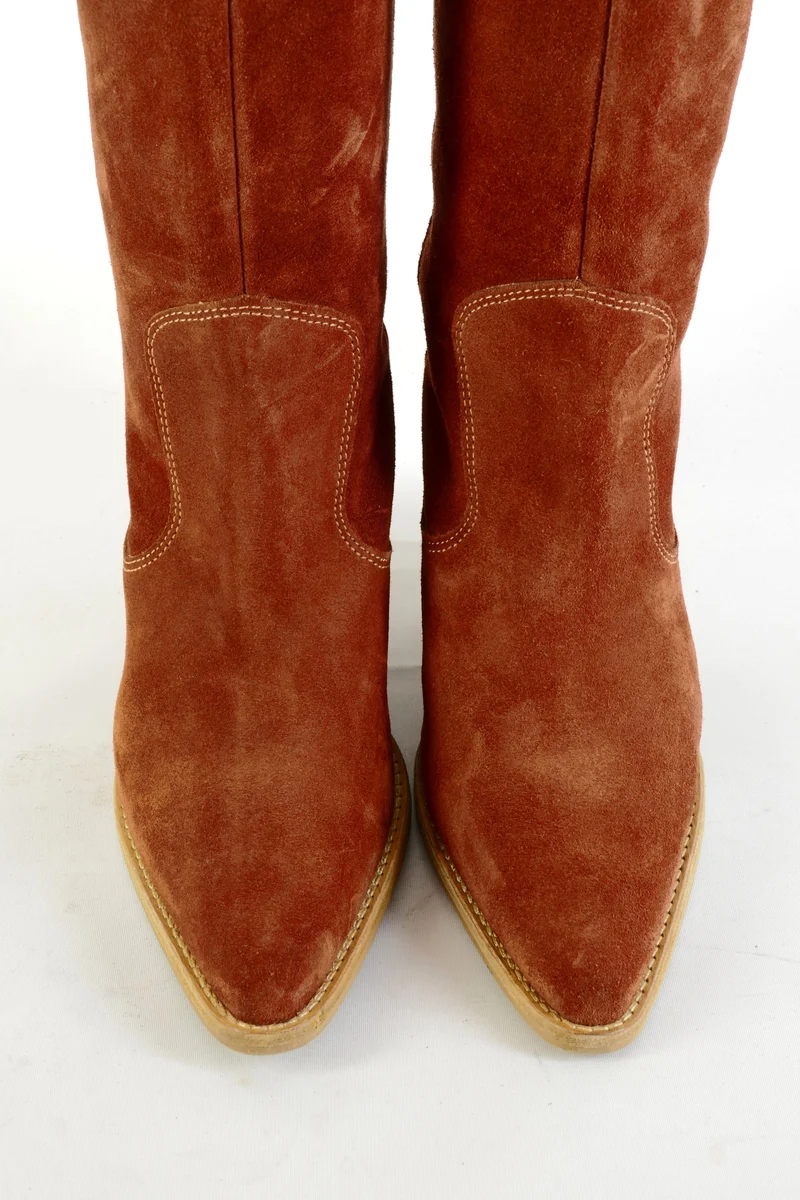 Stiefel Wildleder rotbraun
