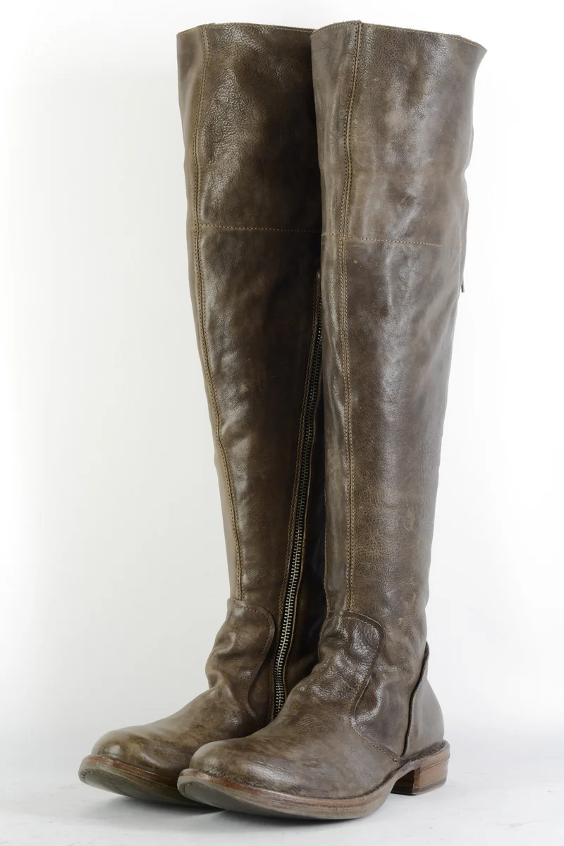 Hohe Stiefel Leder dunkelbraun