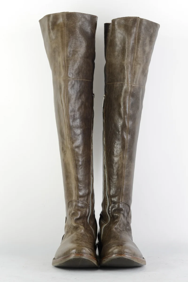 Hohe Stiefel Leder dunkelbraun