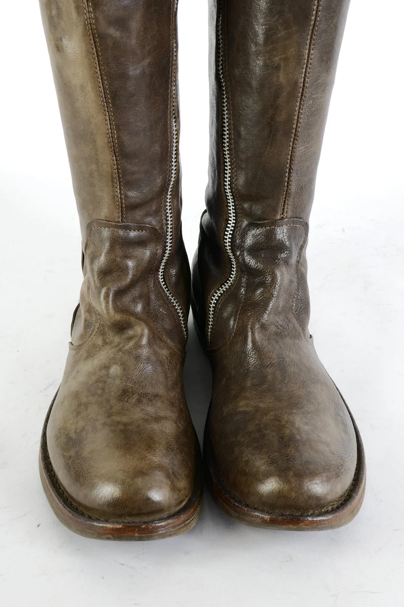 Hohe Stiefel Leder dunkelbraun